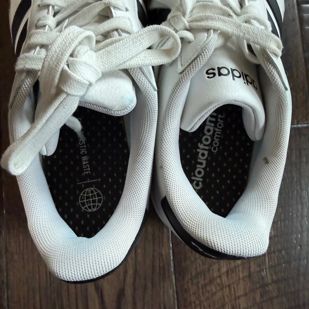 Adidas Grand Court Cloudfoam Comfort White Black Sneakers GW9214 Womens 8 - Picture 7 of 9